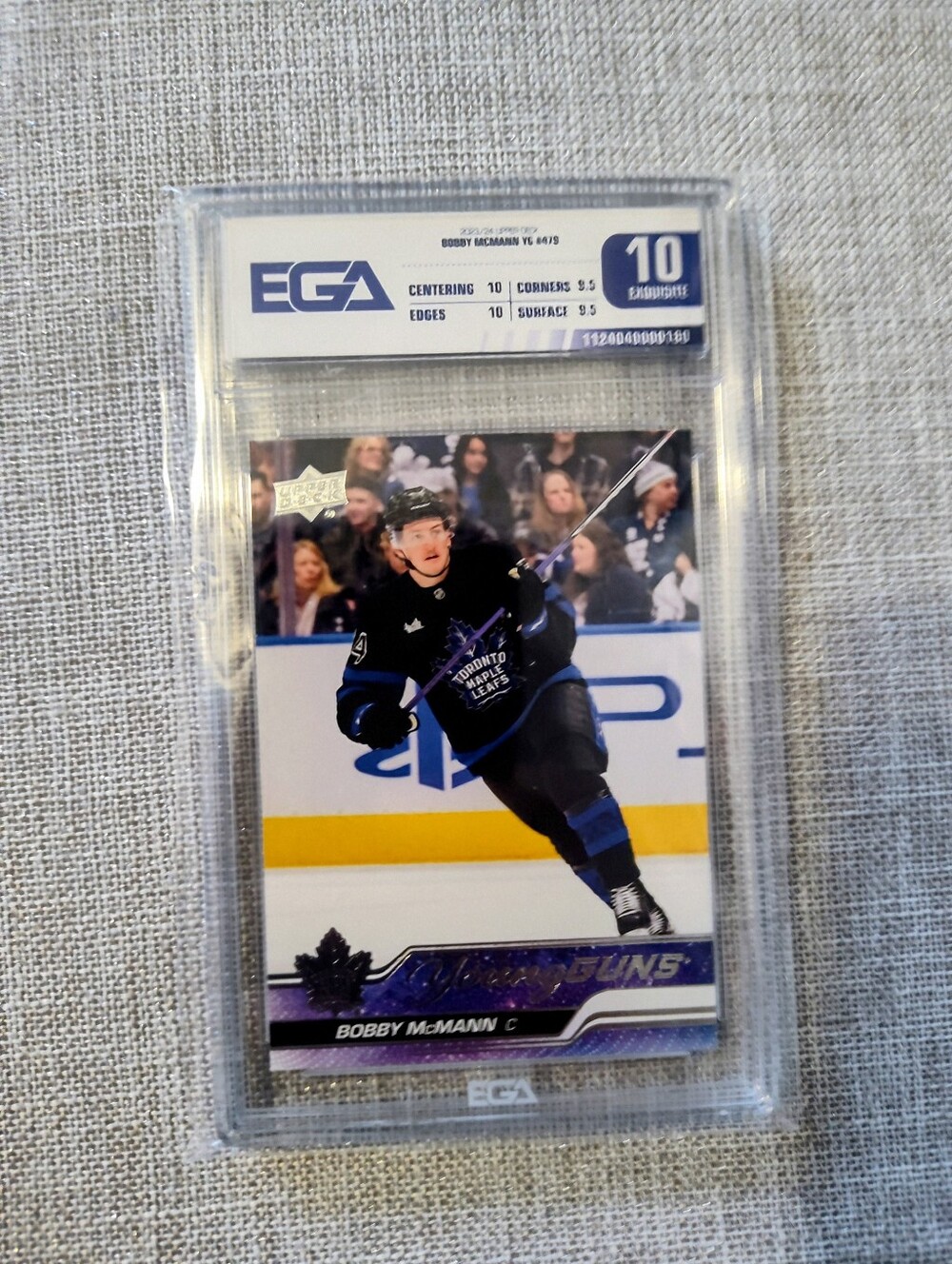Bobby McMann Graded EGA 10 2023-24 Upper Deck Series 1 Young G u n s rookie card
